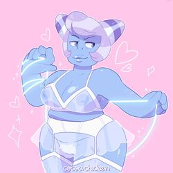 1girls cartoon_network cocoachicken female_only holly_blue_agate lingerie pubic_hair see-through see-through_bra see-through_panties steven_universe whip