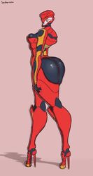 1girls 4_eyes absurd_res armor ass big_ass bodysuit breasts built-in_high_heels curvy cybernetics eva_02 evangelion_(mecha) female gainax hi_res high_heels huge_ass humanoid machine mecha neon_genesis_evangelion red_body robot robot_girl saidra solo standing thick_thighs very_high_heels voluptuous wide_hips