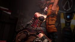 3d borderlands borderlands_3 durabo fellatio grabbing_hair holding_head mad_moxxi psycho_(borderlands) straight