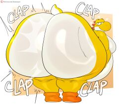 1boy anthro ass ass_clapping bent_over big_ass bubble_butt clapping_cheeks dat_ass dumptruck_ass fat fat_ass fat_man gale_(chip_at_night) huge_ass humanoid hyper hyper_ass jinu large_ass looking_at_viewer looking_back male male_only mario_(series) massive_ass no_humans non-human non-human_only overweight overweight_male solo thick_ass thick_thighs twerking wide_hips yoshi