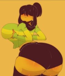 1girls 5hitzzzu big_ass big_breasts big_butt boombita booty_shorts breasts deltarune female female_only from_behind funcu funculicious holding_own_breasts huge_ass huge_breasts huge_butt kris_(deltarune) kris_female_(deltarune) meatcuteshii pinkbobatoo skiddioop stereodaddy undertale undertale_(series)
