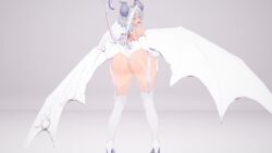 3d ass ass_focus bouncing_ass demon demon_girl demon_wings female female_only garter_straps koikatsu labrynth_of_the_silver_castle lovely_labrynth_of_the_silver_castle no_bra pale_skin panties tagme thingorthree twerking video white_hair yu-gi-oh!