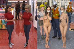 3d 3girls 5boys before_and_after blonde_hair bondage bound bound_ankles bound_wrists cloth_gag clothed_male_nude_female completely_nude completely_nude_female female femsub gag gagged getyourclothesoff multiple_boys multiple_girls nude nude_female original