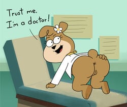 2021 all_fours anthro anus ass bottomless cindy_bear clothed clothing dialogue english_text female genitals hanna-barbera hi_res impstripe jellystone_(hbo_max) looking_back mammal open_mouth presenting presenting_hindquarters pussy solo text ursid yogi_bear