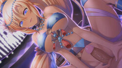 1girls ann_(sacred_sword_sweeties) big_breasts blonde_hair blue_eyes breasts erection female penis sacred_sword_sweeties uncensored