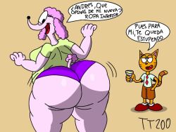 andrés_(tt200) big_butt cat_tail digital_drawing_(artwork) fat fat_ass furry_female furry_male ibispaintx oc original_character pink_ass poodle shacking tiffany_(tt200) tt200 underwear