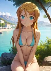 1girls 2d ai_generated aqua_eyes athletic athletic_female bare_shoulders belly big_ass bikini bikini_bottom bikini_top blonde_hair blue_eyes chest curvy curvy_figure cute cute_face detailed eyelashes eyeshadow female female_only fit fit_female focus hair_ornament high_quality kirino_kosaka kousaka_kyousuke legs light-skinned_female light_skin lips lipstick long_hair looking_at_viewer makeup mascara mature medium_breasts midriff naked navel nero100 ore_no_imouto_ga_konna_ni_kawaii_wake_ga_nai pale-skinned_female pale_skin petite petite_body posing seductive seductive_look sling_bikini stable_diffusion tagme thighs young younger_female