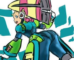 1girls android ass bent_over dgrp mega_man mega_man_x pallette petite robot robot_girl