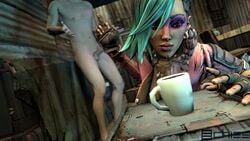 3d borderlands borderlands_3 coffee echiee flipping_off ignoring lorelei_(borderlands) middle_finger penis straight