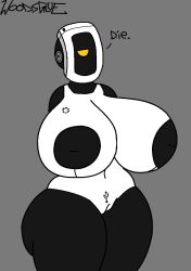 1girls big_areola big_areolae breasts_bigger_than_head female female_only glados huge_ass huge_breasts inverted_nipples nude portal_(series) pussy robot robot_girl thick_thighs woodsglue