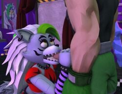 1boy 1girls 3d 3d_(artwork) blowjob boxers boxing_gloves canine crossover eastern_and_western_character fellatio five_nights_at_freddy's five_nights_at_freddy's:_security_breach furry furry_female human little_mac muscular_male nintendo oral oral_sex penis punch_out roxanne_wolf_(fnaf) seductive sex steel_wool_studios