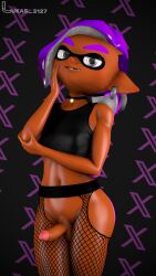 3d 3d_(artwork) bell_collar choker femboy inkling inkling_boy lingerie lukas_3127 male_only purple_hair sfm splatoon