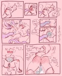 ambiguous_gender ambiguous_species andromorph anthro ass belly big_belly big_butt blush blushing_at_viewer blushing_profusely bodily_fluids cat_tail cheek_tuft comic cum cum_drip cum_in_pussy cum_inside cuntboy dialogue domestic_cat dripping dripping_pussy duo ear_blush egg egg_bulge egg_from_pussy egg_implantation egg_laying facial_tuft felid feline felis fluffy fluffy_chest fluffy_tail genital_fluids genitals group hi_res humanoid hybrid impregnation intersex intersex/intersex intersex/male male mammal mastectomy_scar naked nude oral oral_penetration orgasm oviposition ovipositor penetration penis penis_tentacles pussy scar semi-anthro sex slightly_chubby speech_bubble spread_pussy spreading stomach_bulge story tail tentacle tentacle_creature tentacle_in_mouth tentacle_in_pussy tentacle_ovipositor tentacle_penetration tentacle_sex tuft twistygreen vaginal_egg_implantation vaginal_fluids vaginal_penetration wet