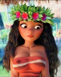 1girls 3d accurate_art_style big_breasts dark_skin disney edit moana moana_waialiki solo_female