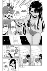 1boy 1girls 774_(nanashi) breasts cleavage comic comic_page down_blouse downblouse end_page english_text female glasses hayase_nagatoro heart human long_hair male monochrome naoto_hachioji_(senpai) official_art page_29 please_don't_bully_me,_nagatoro speech_bubble swimsuit swimwear text text_bubble the_end