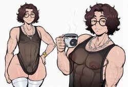 abs ai_generated areola ass big_ass brown_hair cross_necklace dilf femboy femboy_dilf hairy_arms hairy_chest hairy_stomach huge_ass huge_thighs jonnidabun jordan_(jonnidabun) male male_only muscular muscular_male nipples novelai orange_eyes original original_character pecs pectorals plump_ass plump_thighs side_view thick_ass thick_thighs watch wide_hips see-through_shirt see-through hot glasses voluptuous voluptuous_body voluptuous_femboy voluptuous_male curvy curvy_figure gay yaoi