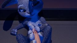 16:9 3d_(artwork) anthro blender_(artwork) blue_eyes bodily_fluids breasts cum cumshot digital_media_(artwork) disney duo ejaculation fake_ears fake_rabbit_ears feet female feral fluffy foot_fetish foot_play footjob from_front_position genital_fluids hair hi_res judy_hopps lagomorph larger_male leporid looking_down looking_pleasured lying male male/female mammal missionary_position notnasty on_back one_eye_closed paws rabbit seductive sex size_difference smaller_female spread_legs spreading widescreen zootopia