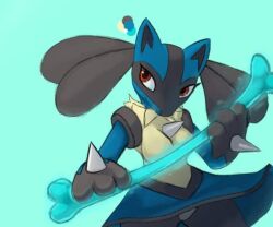 artesjsc big_breasts breasts female furry lucario pokemon pokemon_(species) tagme thick_thighs wide_hips