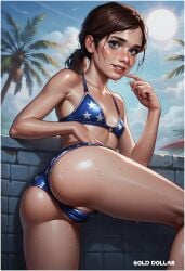 ai_generated bikini ellie_(the_last_of_us) ellie_williams gold_dollar teen teenager videogame young