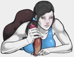 1girls animated handjob large_ass large_breasts solo wii wii_fit wii_fit_trainer zepht7