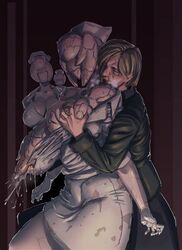 big_breasts bubble_head_nurse james_sunderland lactation nurse_(silent_hill) sashizume_soutarou silent_hill silent_hill_2 tagme