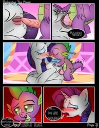 beauty_mark blush comic cutie_mark dialogue dragon dragon_penis duo english_text equine erect_penis erection female feral friendship_is_magic hand_on_ass horn horse kissing lennonblack male mammal my_little_pony page_7 pony pussy rarity_(mlp) scales speech_bubble spike_(mlp) straight unicorn vaginal_insertion vaginal_penetration