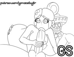 blowjob brawl_stars female piper_(brawl_stars) poco_(brawl_stars) tagme uncolored