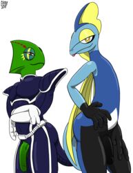 2019 2boys absurd_res anthro arched_back big_penis chameleon clothed clothing crossover duo flaccid flap-necked_chameleon foreskin girly half-closed_eyes hi_res inteleon leon_powalski lizard looking_at_viewer male nintendo penis pizzaozzy_(artist) pokémon_(species) pokemon pokemon_(species) pokemon_ss pose reptile scalie star_fox testicles text uncut video_games watermark wide_hips