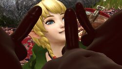 1girls 3boys 3d big_penis blonde_hair dark-skinned_male dark_skin female hyrule_warriors interracial linkle male nintendo ponkosfm source_filmmaker the_legend_of_zelda