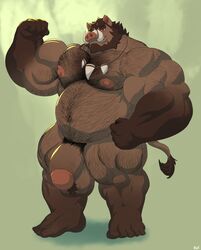 2018 5_fingers 5_toes anthro ball_tuft balls bara barazoku beard belly biceps big_balls big_muscles big_penis bluekumabox body_hair broody brown_body brown_fur brown_hair chest_hair facial_hair fingers flexing fur hair hairy huge_balls huge_cock huge_muscles humanoid_penis jewelry looking_at_viewer male male_only mammal musclegut muscular muscular_male necklace nipples nude pecs penis pink_nipples plantigrade pubes red_eyes solo standing suid suina sus_(pig) thick_penis toes tuft tusks wild_boar