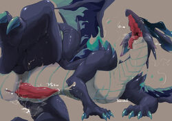 2019 anthro bodily_fluids cum cygames dragalia_lost dragon erasmus_(dragalia_lost) genital_fluids h_rt2 hands-free horn male male_only nude orgasm penis scales solo spontaneous_orgasm video_games wings