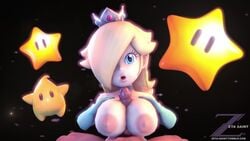 1boy 1girls 3d animated areolae big_breasts bimbo blonde_hair blue_eyes breasts busty crown earrings elbow_gloves eyelashes glans gloves hourglass_figure large_breasts long_hair mario_(series) nintendo nipples no_sound outercourse paizuri penis princess_rosalina royalty space super_mario_galaxy tagme topless video wide_hips zeta_saint