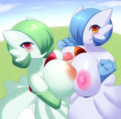 1boy 2girls absurd_res alternate_color big_breasts breasts breasts_frottage disembodied_penis double_paizuri erect_nipples female gardevoir group group_sex hair_over_one_eye hi_res huge_breasts human inverted_nipples jcdr looking_at_viewer lucy_(jcdr) male nintendo nougat_(jcdr) outside paizuri penis pokémon_(species) pokemon pokemon_(species) pokemon_bw pokemon_rse pov shiny_gardevoir shiny_pokemon threesome video_games