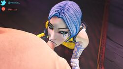 1boy 1girls 3d above_view blowjob blue_eyes blue_hair blue_lipstick bob_cut borderlands borderlands_2 deepthroat deepthroat_holder eye_contact eyeshadow female hexxus_(artist) kneeling looking_at_viewer male maya_(borderlands) medium_hair naughty_face no_gag_reflex oral pale-skinned_female pale_skin petite pov saliva saliva_trail seductive seductive_eyes seductive_mouth silver_eyes skinny source_filmmaker tattoo