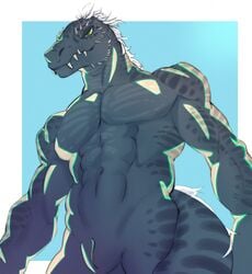 1cuntboy 2019 abs animal_genitalia anthro biceps cuntboy cuntboy_only dinosaur elaismurnhem fals feathers furry genital_slit green_eyes grey_body grey_skin hi_res intersex looking_at_viewer low-angle_view muscular nude pecs reptile scalie simple_background slit smile solo standing teeth theropod tyrannosaurid tyrannosaurus tyrannosaurus_rex userwithmanynames white_body white_feathers