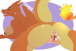 2019 2girls anal anthro anthro_on_anthro anthrofied anus arcanine areola ass bodily_fluids breasts butt_sniffing canine charizard clitoris closed_eyes digital_media_(artwork) dragon duo female female_only fingers fur furry genital_fluids giantess height_difference horn huge_ass huge_breasts imminent_anal imminent_anal_sex larger_female looking_at_viewer macro mammal micro micro_on_macro nintendo nipples non-mammal_breasts nude open_mouth oral original_character pokemon pokemon_(species) pokemon_rgby presenting pussy rimming scalie seamen shorter_male simple_background size_difference smaller_female smaller_male smile taller_girl text thick_thighs tongue tongue_out video_games watermark wide_hips wings yuri