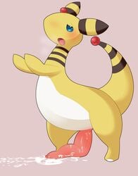 1boy ampharos bodily_fluids breath chubby cum cum_on_ground feral flaccid furry genital_fluids invisible_wall large_penis leaning leaning_on_wall long_penis male male_only nintendo panting penis pokémon_(species) pokemon pokemon_(species) pokemon_gsc sheep solo solo_male tapering_penis tongue tongue_out video_games 久留里いたち