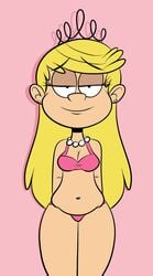 aged_up blonde_hair bra female half-closed_eyes lola_loud long_hair muffin_top narrow_shoulders panties pearl_necklace pink_bra pink_panties scobionicle99 stomach straight_hair the_loud_house thighs