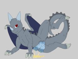 1boy 2019 4:3 alternate_color bodily_fluids charizard claws digital_media_(artwork) dragon fingers genital_fluids hi_res horn hybrid lance_(kojondian) looking_at_viewer male nintendo original_character peeing penis pokémon_(species) pokemon pokemon_(species) ryhorn simple_background smile solo source_request urine video_games watersports