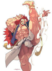 1boy abs anklet anus_hair armpit_hair armpits arms_up artist_name artist_signature ass ass_hair ass_visible_through_thighs attack balls_under_clothes bara bare_breasts barefoot beard beefy biceps big_areola big_bulge big_hands bulge bulge_through_clothing clothes_around_waist daddy dilf earrings eight_pack facial_hair feet flaccid forked_eyebrows frown fundoshi gay genital_outline gesture hi_res hunk japanese_clothes jewelry kicking laugh legs_apart long_hair looking_away male male_breasts male_only manly mature_male moobs motion_blur multicolored_hair muscles muscular muscular_arms muscular_ass muscular_legs muscular_male muscular_thighs navel oni oni_horns open_clothes pecs quadriceps red_hair right_(yomi_no_tsugai) rokushaku_fundoshi rope rybiok sanpaku shark_teeth sharp_teeth shimenawa sideburns small_horns small_pupils snaggle_tooth solo spiky_hair standing standing_on_one_leg sweat sweatdrop sweating sweaty thick thick_eyebrows thick_legs thick_thighs thighs tough_guy translucent_clothing triceps two-tone_hair veiny_arms veiny_face very_long_hair wet_fundoshi white_background white_fundoshi white_hair yaoi yomi_no_tsugai