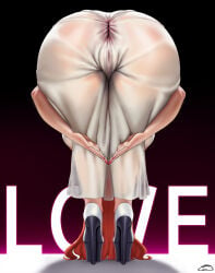 1girls yuzhou original white_dress dress ass_in_dress anus anus_visible_through_clothes pussy vagina pussy_visible_through_clothes red_nails red_nail_polish nails nail_polish amen_pose pose posing praise_da_booty_(meme) huge_ass big_ass ass bubble_butt bubble_ass ass_focus ass_up hands_together backboob red_hair long_hair hair high_heels heels footwear platform_heels solo solo_female female female_only