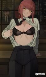 1girls 2d 2d_(artwork) 2d_artwork adult adult_female black_bra black_necktie black_underwear blush_face blush_lines blushing blushing_at_viewer blushing_female blushing_lines bra breasts busty busty_female chainsaw_man cleavage closed_mouth_smile digital digital_art digital_drawing digital_drawing_(artwork) digital_media digital_media_(artwork) drawing exposing exposing_breasts exposing_chest exposing_self female female_focus female_only fingers flushed flushed_face groin hayakawa_aki head_tilt high_resolution highres indoor indoor_nudity indoors inguinal_crease inguinal_ligament jourd4n large_breasts lean_figure long_hair looking_at_viewer makima_(chainsaw_man) mature mature_female midriff naked_shirt narrow_waist necktie night night_background night_time open_clothes open_clothing open_shirt open_topwear presenting_breasts red-haired_female red_hair revealing_breasts ribbon_bra ring_eyes ringed_eyes shirt shoulders showing_breasts showing_chest sidelocks slender_body slender_waist slim_female slim_waist smile smiley_face smiling smiling_at_viewer solo standing thigh_gap tilted_head unbuttoned unbuttoned_shirt underwear undressing undressing_self upper_body white_shirt white_topwear yellow-eyed_female yellow_eyes
