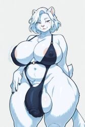 furry furry_futa futa_furry futanari futa_only futa_is_bigger futa_milf futa_mommy short_hair white_hair white_fur brown_eyes chubby chubby_belly chubby_futa hips wide_hips huge_hips cock futa_cock penis huge_cock veiny_penis flaccid_penis flaccid balls ballsack testicles huge_balls huge_testicles voluptuous voluptuous_body voluptuous_futa ai_generated snapperai penis_under_clothes erection_under_clothes penis_in_panties breasts huge_breasts breasts_bigger_than_head cleavage covered_nipples nipple_outline pelvic_line belly thighs thick_thighs huge_thighs thighs_bigger_than_head bulging_nipples nipple_bulge