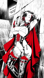 1girls alternate_costume apocalipsejack big_breasts cleavage collar collared corset female female_only leather_clothing revealing_clothes ruby_rose rwby skimpy_bikini skimpy_clothes slutty_female