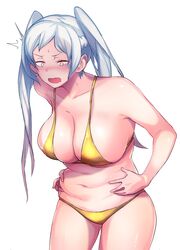 alternate_breast_size bikini breasts chubby embarrassed fire_emblem fire_emblem_awakening messatsu_tan robin_(fire_emblem) robin_(fire_emblem)_(female) tagme twintails weight_conscious white_hair