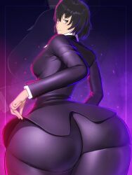 chain_sumeragi sala3d blood_blockade_battlefront kekkai_sensen 1girls ass ass_focus ass_bigger_than_head big_ass big_butt alternate_ass_size butt butt_focus enormous_ass enormous_butt anime_girl black_hair tight_clothing tight_pants bottom_heavy hyper_ass hyper_butt hyper_asscheeks round_ass round_butt voluptuous voluptuous_female purple_eyes dat_ass huge_ass huge_butt wide_hips wide_thighs wide_ass wide_butt huge_thighs breasts large_ass large_butt commission commissioner_upload commission_art 3d 3d_(artwork) female female_only female_focus smug smug_face smug_smile smug_expression gigantic_ass gigantic_butt gigantic_thighs