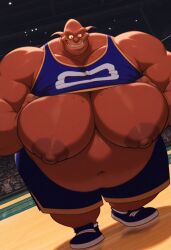 1boy 2025 ai_generated albertuwu chubby civitai footwear gay looney_tunes male male_only monster moobs muscular nipples overweight pound_(space_jam) public puffy_nipples shorts solo space_jam tank_top tank_top_lift warner_brothers yaoi