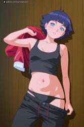 1girl armpits black_hair black_panties blue_eyes boruto boruto:_naruto_next_generations breasts female female_only girl naruto naruto_(series) nude panties seductive sexy sexy_body sexy_pose sexyexxchi short_hair small_breasts solo solo_female stomach uzumaki_himawari