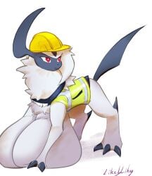 absol big_breasts breast_squish breasts breasts_resting_on_ground bursting_breasts busty_feral color construction_helmet creatures_inc. edit edited edited_art female female_only feral fluffy hardhat huge_breasts hyper_breasts likely_likey nintendo pokemon pokemon_rse raven30_(editor) red_eyes service_animal solo solo_female torn_clothes torn_clothing