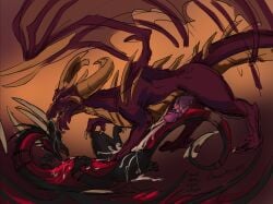 accessory activision blade bodily_fluids bracelet claws corrupt_cynder cum cum_on_belly cum_on_body cum_on_face cynder dragon duo ejaculation erection face_lick female feral feral_on_feral fingering furgonomics genital_fluids genitals hi_res horn jewelry licking licking_cum male male/female malefor mythological_creature mythological_scalie mythology penis scalie sevour simple_background spyro_the_dragon tail tail_accessory tail_blade tail_bracelet tail_jewelry tongue vaginal vaginal_fingering weapon_tail wings